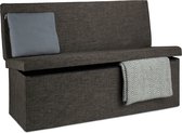 zitbank met opbergruimte - opvouwbaar - met leuning - deksel - 73 x 114 x 38 cm - bruin