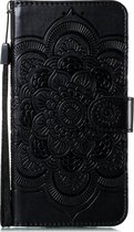 Samsung Galaxy A21 Hoesje - Mobigear - Mandala Serie - Kunstlederen Bookcase - Zwart - Hoesje Geschikt Voor Samsung Galaxy A21
