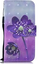 Mobigear Design Bookcase Hoesje - Geschikt voor Samsung Galaxy Note 10 - Paarse Bloem