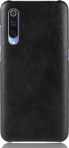 Xiaomi Mi 9 SE Hoesje - Mobigear - Lederlook Serie - Hard Kunststof Backcover - Zwart - Hoesje Geschikt Voor Xiaomi Mi 9 SE