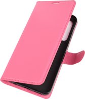 Mobigear Telefoonhoesje geschikt voor HTC Desire 20 Pro Hoesje | Mobigear Classic Bookcase Portemonnee | Pasjeshouder voor 3 Pasjes | Telefoonhoesje voor Pinpas / OV Kaart / Rijbewijs - Magenta