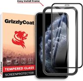 GrizzlyCoat Easy Fit Gehard Glas Ultra-Clear Screenprotector voor Apple iPhone 11 Pro - Zwart