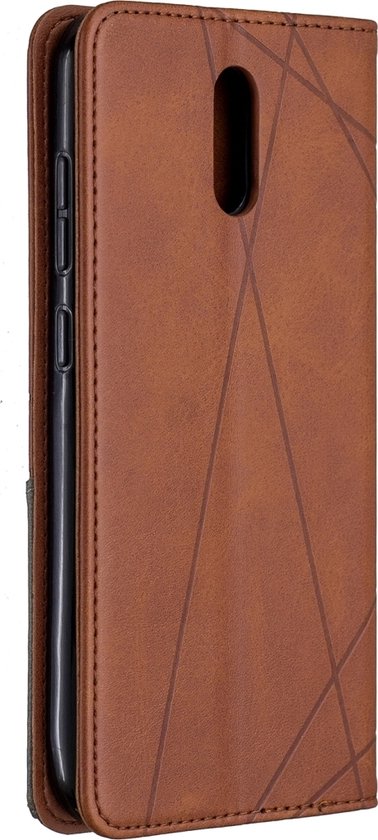 Etui Portefeuille Mobigear Rhombus Magnetic Leather Marron pour Nokia 2.3
