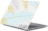 Apple MacBook Air 13 (2018-2020) Case - Mobigear - Design Leaves Serie - Hardcover - Blauw Geel - Apple MacBook Air 13 (2018-2020) Cover