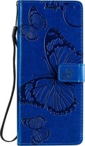 Mobigear Butterfly Telefoonhoesje geschikt voor OPPO Find X2 Pro Hoesje Bookcase Portemonnee - Blauw
