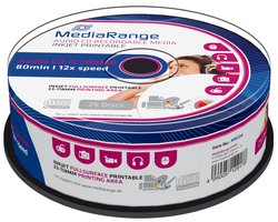 MediaRange CD-R 700MB 25pcs Audio vollflächig bedruckbar