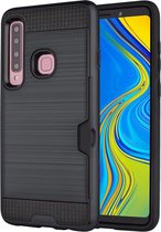 Samsung Galaxy A9 (2018) Hoesje - Mobigear - Brushed Card Serie - Hard Kunststof Backcover - Marineblauw - Hoesje Geschikt Voor Samsung Galaxy A9 (2018)