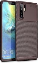 Huawei P30 Pro Hoesje - Mobigear - Racing Serie - TPU Backcover - Bruin - Hoesje Geschikt Voor Huawei P30 Pro