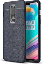 OnePlus 6 Hoesje - Mobigear - Luxury Serie - TPU Backcover - Marineblauw - Hoesje Geschikt Voor OnePlus 6