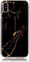 Apple iPhone XS Hoesje - Mobigear - Marble Serie - TPU Backcover - Zwart - Hoesje Geschikt Voor Apple iPhone XS
