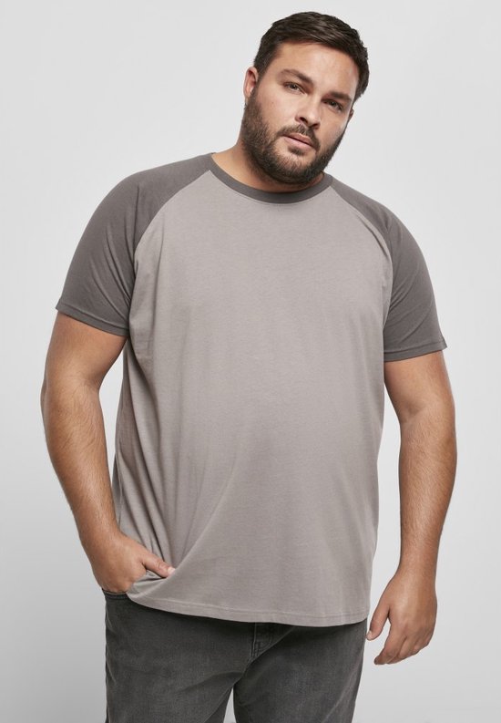 Urban Classics Tshirt Homme -L- Raglan Contraste Grijs