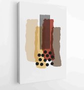 Black and white organic shape Art brush design for wall framed prints, canvas prints, poster, home decor, cover, wallpaper. 2 - Moderne schilderijen – Vertical – 1887339676 - 80*60