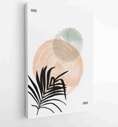 Botanical wall art vector set. Earth tone boho foliage line art drawing with abstract shape. 1 - Moderne schilderijen – Vertical – 1881805165 - 115*75 Vertical