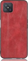 OPPO Reno 4 Z Hoesje - Mobigear - Stitch Serie - Kunstlederen Backcover - Rood - Hoesje Geschikt Voor OPPO Reno 4 Z