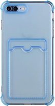 TPU Dropproof beschermende achterkant met kaartsleuf voor iPhone 8 Plus / 7 Plus (blauw)