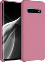 kwmobile telefoonhoesje voor Samsung Galaxy S10 - Hoesje met siliconen coating - Smartphone case in zoetroze