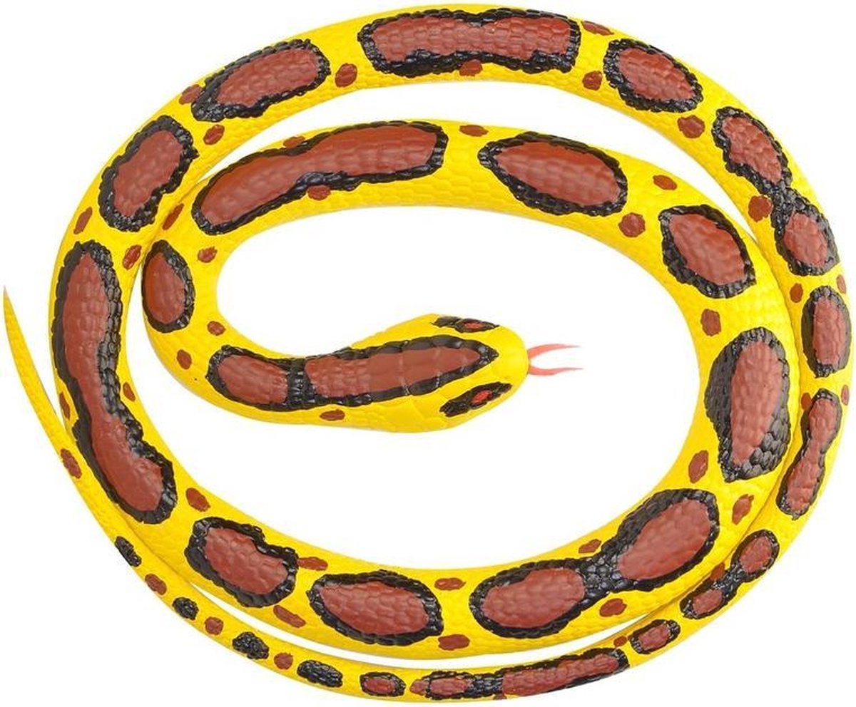 Slangen speelgoed dieren - 2x rubberen nep / namaak slangen - van 65 cm - Python en Anaconda bestellen voor € 15.00 bij het