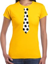 Geel fan t-shirt voor dames - voetbal stropdas - Voetbal supporter - EK/ WK shirt / outfit XS