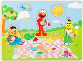 Houten puzzel sesamstraat - Picnic met Elmo - FSC® - Kinderpuzzel vanaf 1 jaar