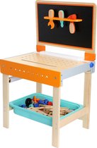 Houten werkbank kinderen - Kids werkbank + schrijf bord - Large - werkbank speelgoed - houten speelgoed vanaf 3 jaar
