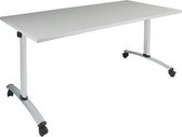 Verrijdbare klaptafel Perudo breed 140CM diep 80CM bladkleur Robson Eiken framekleur Wit (RAL9010)