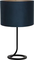 Light & Living Mavey lampenvoet - met blauwe kap - 50 cm hoog - Ø kap 30 cm - zwart