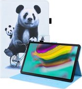 Voor Samsung Galaxy Tab S5e 10.5 SM-T720/SM-T725 Animal Patroon Horizontale Flip Leather Case met Houder & Kaartsleuven & Fotolijst (Fietsende Panda)