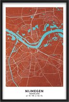 Poster Stad Nijmegen - A4 - 21 x 30 cm - Inclusief lijst (Zwart Aluminium)