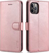 AZNS Skin Feel Calf Texture Horizontal Flip Leather Case met kaartsleuven & houder & portemonnee voor iPhone 11 Pro (rosé goud)