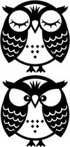 Crearreda Muursticker Owls 15 X 31 Cm Vinyl Zwart 2-delig