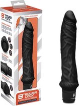 POWERCOCKS Vibrator Love Toy 8” Girthy Realistic Zwart