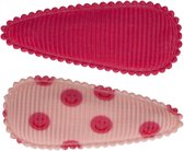 Setje baby haarspeldjes pink smiley | Baby