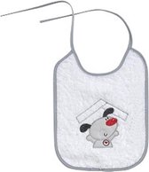 Interbaby Slabbetje Hond Junior 25 X 20 Cm Katoen Grijs/wit