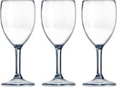 10x stuks perfect wijnglas San hard kunststof 300 ml per stuk - Onbreekbare camping/picknick glazen