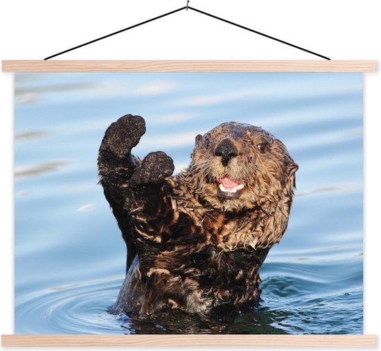 Loutre dans l'eau affiche textielposter lamelles vierge 60x45 cm