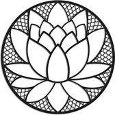 Metalen wanddecoratie Lotus Flower - Kleur: Zwart | x 50 cm
