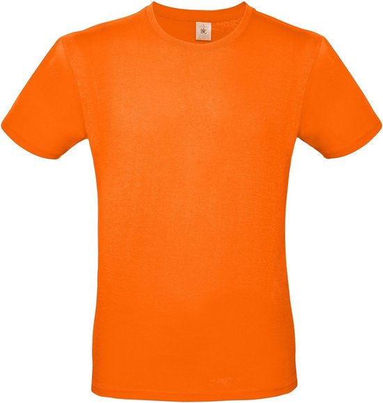 Oranje t-shirt met ronde hals voor heren - basic shirt - katoen - Koningsdag / Nederland supporter XL (54) - Bc