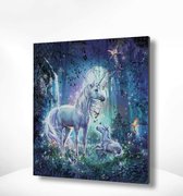 Painting Expert® Schilderen op nummer Volwassenen - Schilderen op nummer Kinderen - Eenhoorns in het Bos - 40x50cm - Exclusief Lijst (24 kleurtjes)
