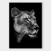 Poster Dark Lioness - Papier - Meerdere Afmetingen & Prijzen | Wanddecoratie - Interieur - Art - Wonen - Schilderij - Kunst