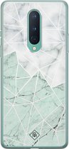 OnePlus 8 hoesje siliconen - Marmer mint mix | OnePlus 8 case | mint | TPU backcover transparant
