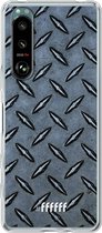 6F hoesje - geschikt voor Sony Xperia 5 III -  Transparant TPU Case - Diamond Plate #ffffff