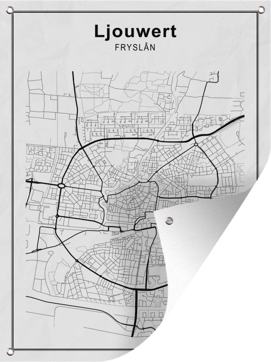 Décoration de Jardin Plan de la ville - Ljouwert - Fryslân - 30x40 cm