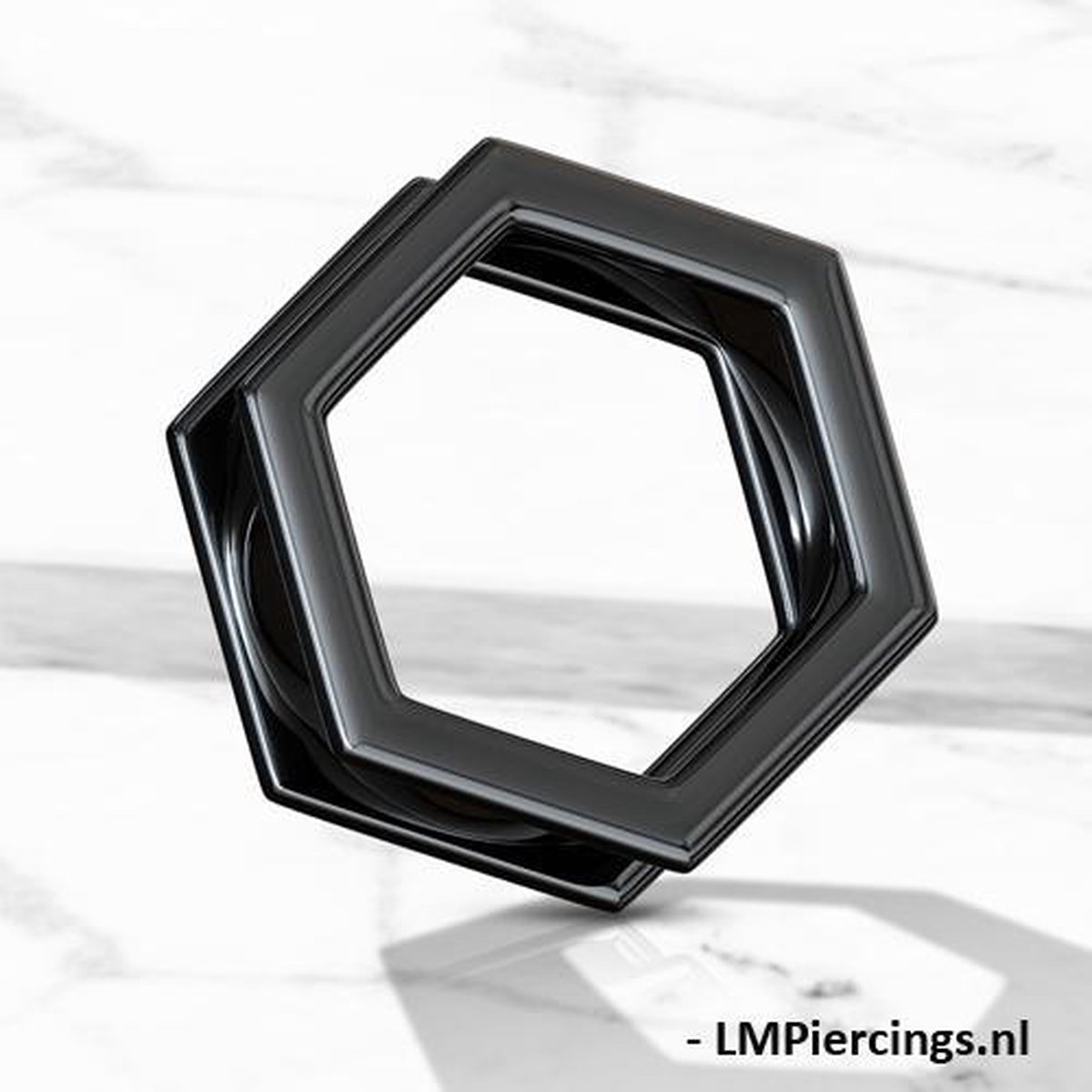 Screw-fit tunnel moer 12 mm - zwart - LMPiercings