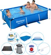 Steel Pro Rechthoekig Zwembad - 259 x 170 x 61 cm - Blauw - Inclusief Accessoires - Voordeelpakket