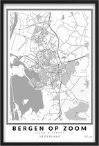 Poster Stad Bergen op Zoom A4 - 21 x 30 cm (Exclusief Lijst) Citymap  Bergen op Zoom - Stadsposter - Plaatsnaam poster  Bergen op Zoom - Stadsplattegrond