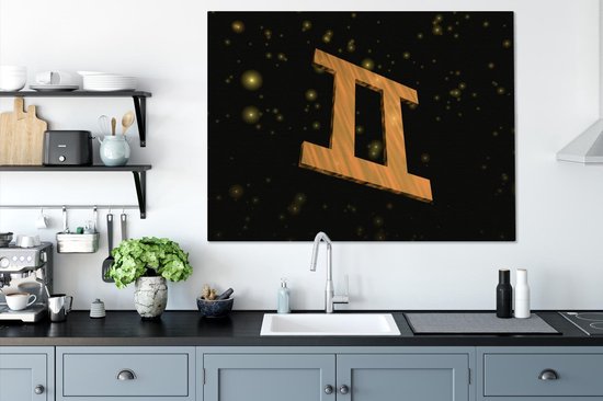 Peintures sur toile - Le signe des Gémeaux parmi les étoiles - 120x90 cm - Décoration murale