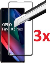 Full Cover 3D Edge Screenprotector - Geschikt voor Oppo Find X3 Neo (5G) - Glas - Transparant