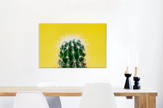 Cactus sur toile jaune 2cm