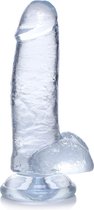 7 Inch C-Thru Dong with Balls - Clear - Realistic Dildos -