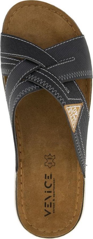 Venice Heren Zwarte slipper - Maat 44 | bol.com